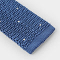 Lazuite & White Spot Knitted Silk Tie