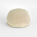 Light Beige Micro Herringbone Linen Flat Cap