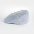 Light Blue Herringbone 100% Silk Flat Cap