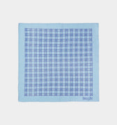 Light Blue With Blue Check Silk Handkerchief