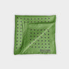 Light Green & Navy Medium Spot Silk Pocket Square