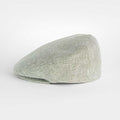 Light Olive Micro Herringbone Linen Flat Cap