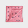 Light Pink & Navy Medium Spot Silk Pocket Square