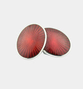 Longmire Sterling Silver Starburst Red Enamel Cufflinks