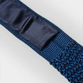 Marine Blue & White Spot Knitted Silk Tie