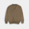 Mid Brown V - Neck Cashmere Sweater