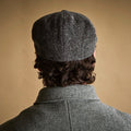 Mid Grey Twill Wool Flat Cap