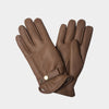 Mink Brown Leather Gloves with Sheepskin Lining