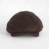 Mocha Brown Herringbone Wool Made In England Gatsby Cap