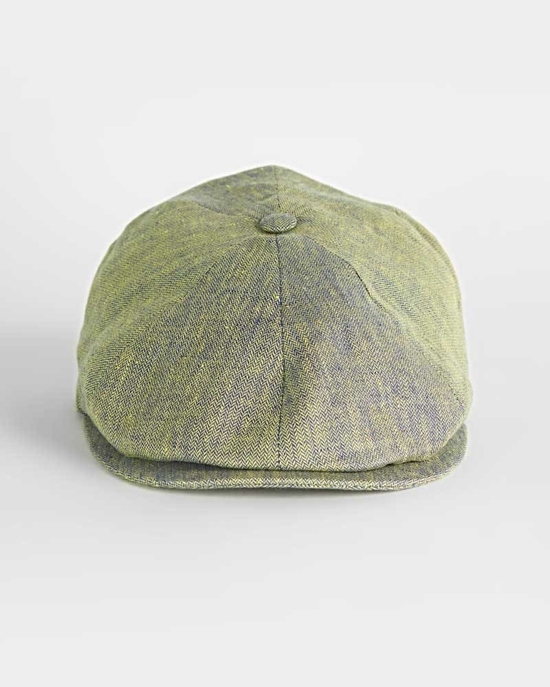 Moss Herringbone Linen Toni Cap