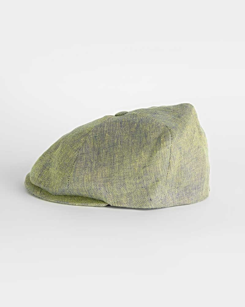 Moss Herringbone Linen Toni Cap