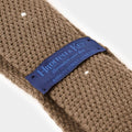 Natural & White Spot Knitted Cashmere Tie