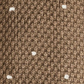 Natural & White Spot Knitted Cashmere Tie