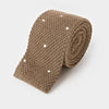 Natural & White Spot Knitted Cashmere Tie