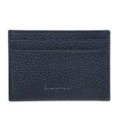 Navy Calf Leather Double Sided Card Holder