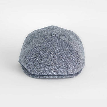 Navy Herringbone Silk Toni Cap