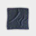 Navy Large Bean Silk Pocket Square