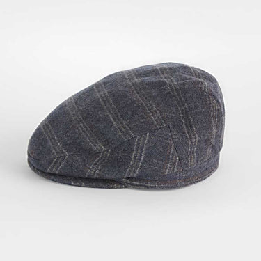 Navy Loden Check Wool & Alpaca Harlem Cap