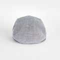 Navy Micro Herringbone Cotton & Linen Mix Flat Cap