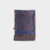 Navy & Orange Paisley Printed Silk Scarf