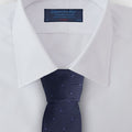 Navy Self - Spot Wool & Silk Blend Tie