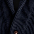 Navy Shawl Collar Lambswool Cardigan