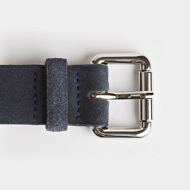 Navy Suede Mount Leather Belt