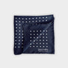 Navy & White Medium Spot Silk Pocket Square