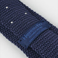 Navy & White Spot Knitted Silk Tie