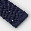 Navy & White Spot Knitted Silk Tie