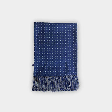 Navy & White Spot Silk Tubular Scarf