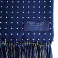 Navy & White Spot Silk Tubular Scarf