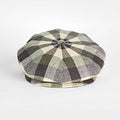 Olive & Brown Large Check Cotton & Silk Gatsby Cap