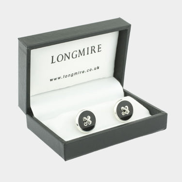 Onyx Sterling Silver Button Cufflinks