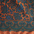 Orange Paisley Silk Pocket Square