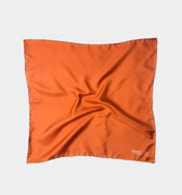 Orange with White Pin Dot Boarder Silk Pocket Square