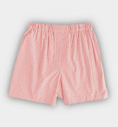 Pink Gingham Check Cotton Poplin Boxer Shorts