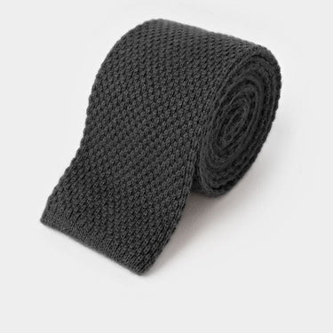 Plain Antracite Knitted Cashmere Tie