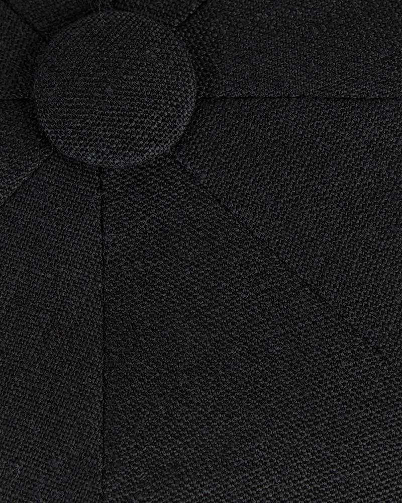 Plain Black Linen Gatsby Cap