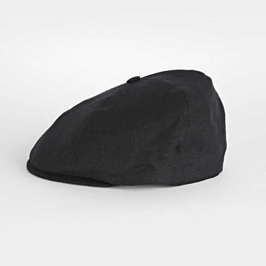 Plain Black Linen Toni Cap