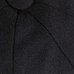 Plain Black Loden Wool Made In England Gatsby Cap