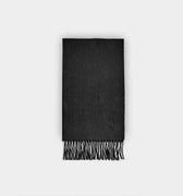 Plain Black Pure Narrow Width Cashmere Scarf