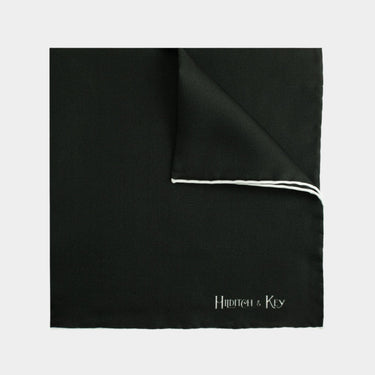 Plain Black Silk Handkerchief