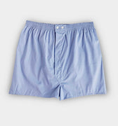 Plain Blue Blue End - on - End Cotton Boxer Shorts