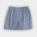 Plain Blue Cotton Poplin Boxer Shorts