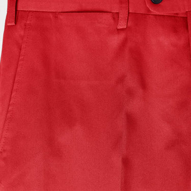 Plain Bright Red Cotton Trousers