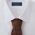 Plain Brown Knitted Silk Tie