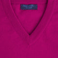 Plain Cerise 2 - Ply Cashmere V - Neck Sweater