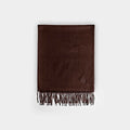 Plain Chocolate Wide Width Pure Cashmere Scarf