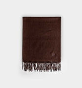 Plain Chocolate Wide Width Pure Cashmere Scarf